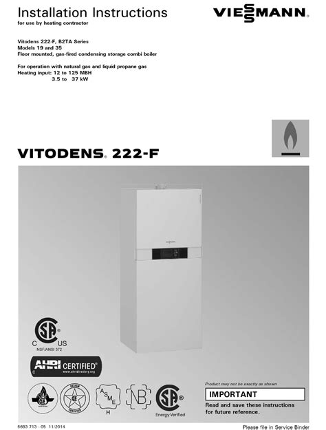 Viessmann Vitodens 222 F Installation Instructions Manual Pdf Download