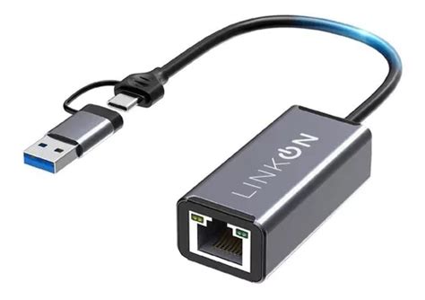 Adaptador 2en1 Usb A Y C A Rj45 Lan Ethernet 101001000mbps Cuotas Sin Interés