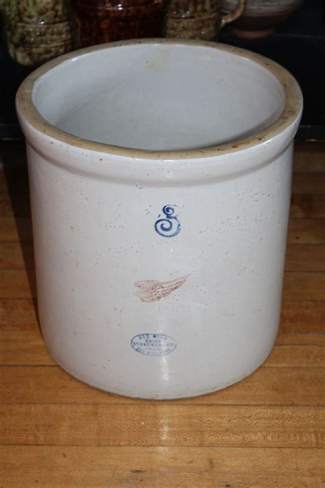 Antique 3 Gal Crock Red Wing Union Stoneware Co Rustic Farmhouse Decor