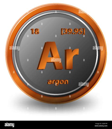 Argon chemical element. Chemical symbol with atomic number and atomic mass. illustration Stock ...