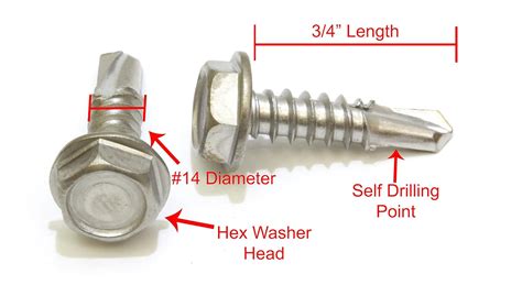 410 Stainless Steel Self Tapping Choose Size 50 Pc 14 X 3 Hex Washer