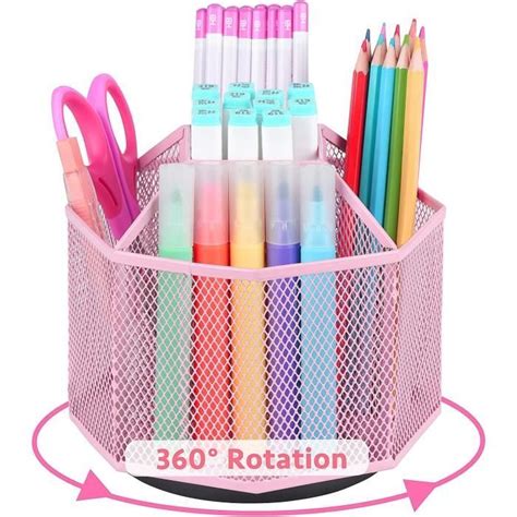 Enfants Pot A Crayon Organiseur De Bureau Rotatif En M Tal Grillag