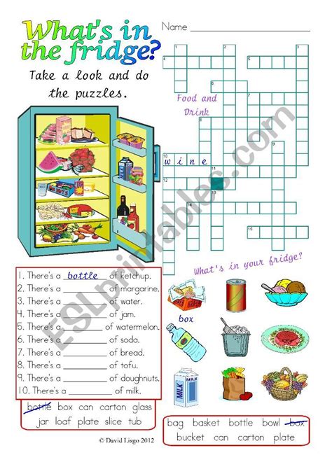 Another Whats In The Fridge Worksheet This One Challenges The