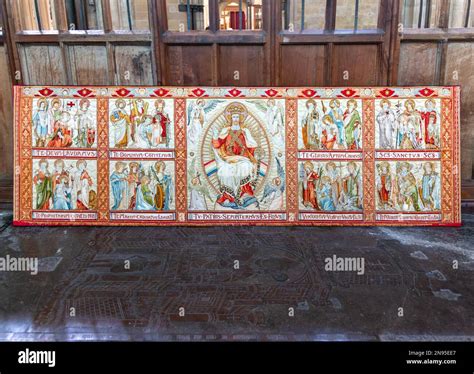 Textile Tapestry Inside Cathedral Church Salisbury Wiltshire England