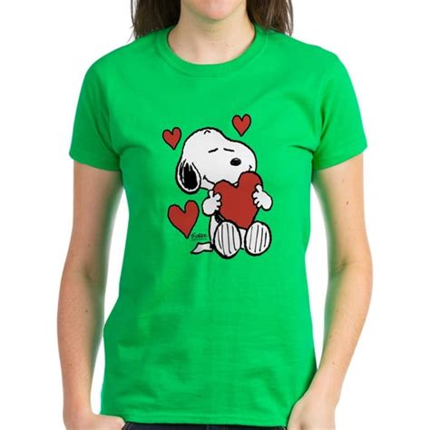 Cafepress Cafepress Snoopy On Heart T Shirt Womens Dark T Shirt