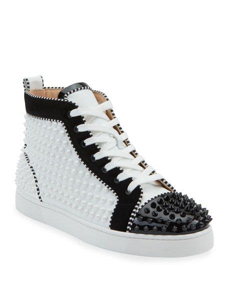 Christian Louboutin Mens Louis Spikes 2 Leather High Top Sneaker Christian Louboutin Men