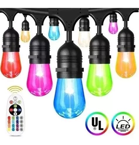 Guirnalda Led Exterior Rgb Soquetes Con Control Cuotas Sin Inter S