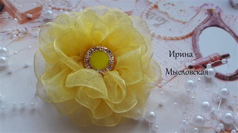 Пышный бантик из органзы своими руками канзаши мк/ Lush organza bow DIY ...
