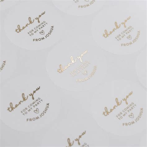 Gold Foil Thank You Stickers Etsy