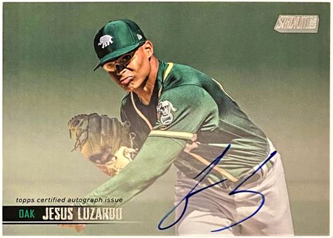 Jesus Luzardo Autographed Topps Stadium Club Oakland Athletics