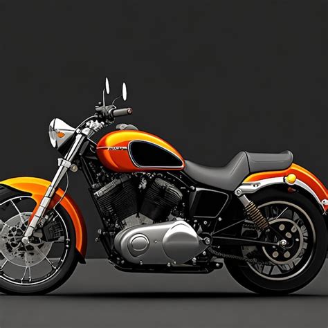 Premium AI Image | An orange motorcycle with the word harley on the front