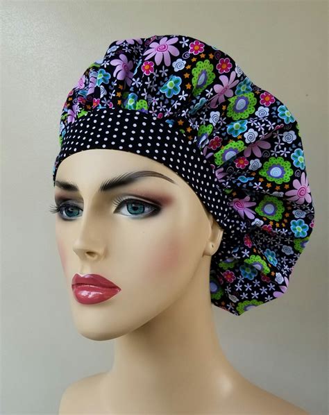 Bouffant Surgical Scrub Hat Scrub Hats For Women Bouffant Etsy