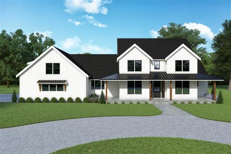 3 Bed Modern Farmhouse Plan With Bonus Room Above Garage 280184JWD