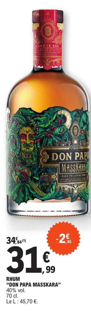 Promo Rhum Don Papa Masskara Vol Chez E Leclerc