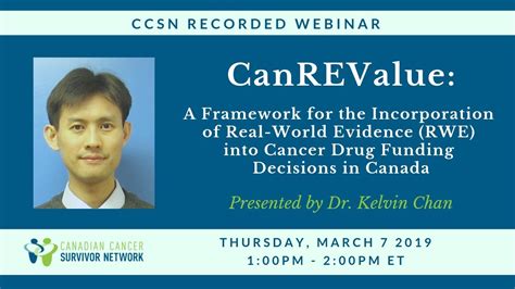 Webinar Canadian Real World Evidence For Value Of Cancer Drugs