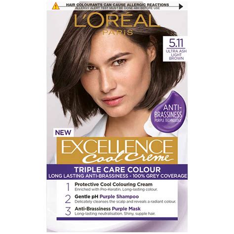 Loreal Paris Excellence Cool Crème Hair Dye Ultra Lightash Brown 511