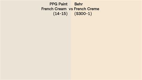 PPG Paint French Cream 14 15 Vs Behr French Creme S300 1 Side By