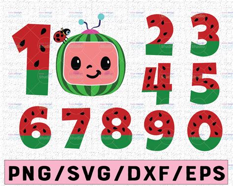 Cocomelon Logo Svgpng Watermelon Birthday Number Svgpng Cocomelon