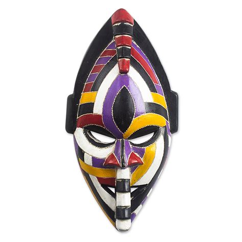 Unicef Market Hand Carved African Sese Wood Mask Dimena