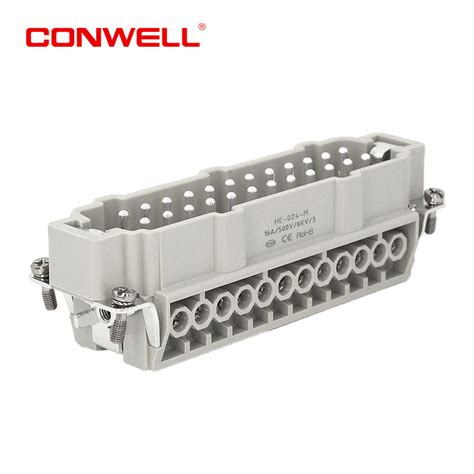 He 024 Heavy Duty Rectangular Connector Waterproof 16A 24 Pin Male