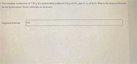 Solved The Complete Combustion Of G Of A Hydrocarbon Chegg