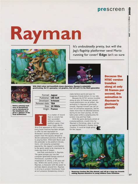 Megalextoria • Rayman (Atari Jaguar) oldgamemags: EDGE #13,...