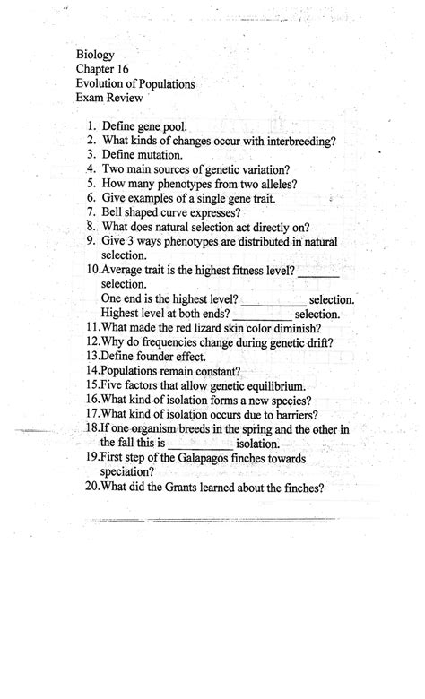 Chapter 23 The Evolution Of Populations Answer Key 4