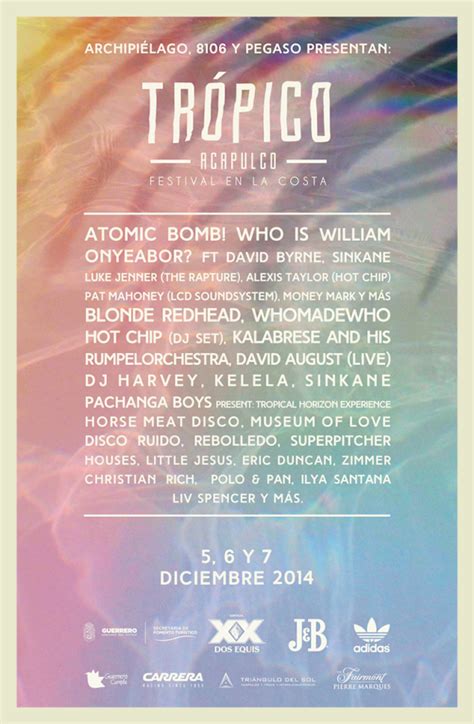 Chilango Listo El Cartel Del Festival Trópico 2014