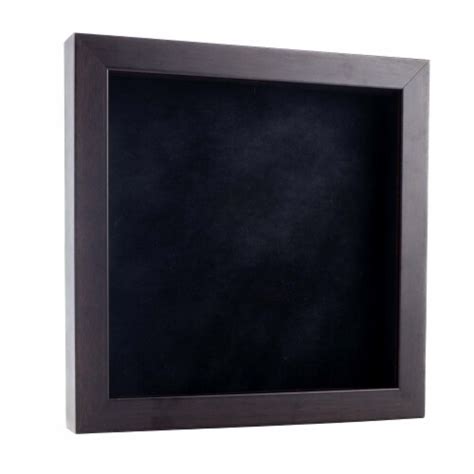 Rich Dark Brown Wood Shadow Box Frame Acrylic Front 30 Sizes Black Suede Backing 4x4 4x4 Kroger