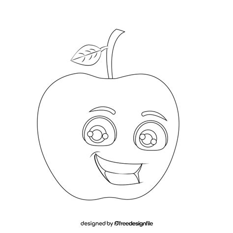 Apple cartoon black and white clipart free download