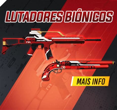 Arma Royale Free Fire Junho 2022 Skins G36 e M1873 Lutadores Biônicos