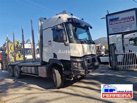 Camião de transporte de madeira RENAULT C 520cv 6x4 grua loglift