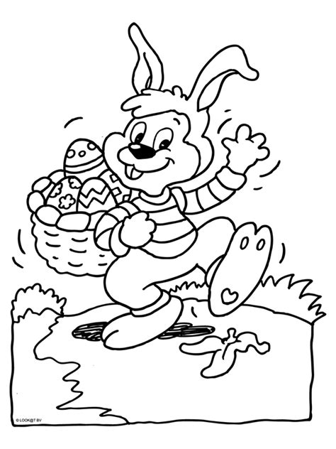 Kleurplaat Paashaas Met Paaseieren Kleurplaten Nl Easter Coloring Sheets Easter Colouring