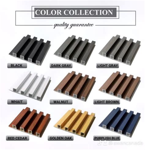 Wpc Fluted Panels 12 Different Colors Sample Slat Wall Panels Black Blue Red Cedar Green Gray