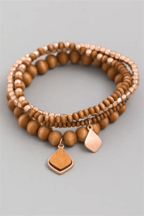 Brown Assorted Bead Bracelet Set Bracelets