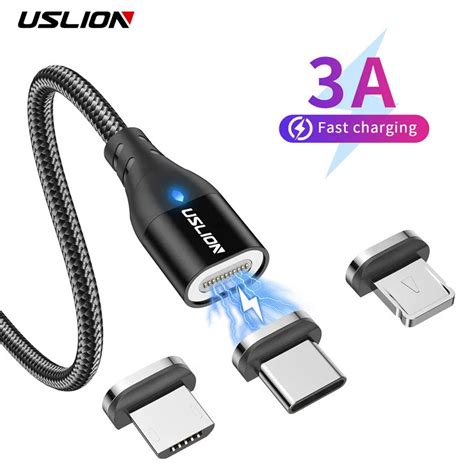 Uslion Manyetik Arj Kablosu Usb Mikro Tip C Kablo H Zl Arj Iphone M