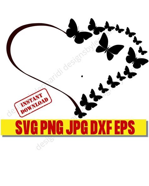 Heart Svg Butterfly Heart Svg Butterflies Svg Butterfly Svg Valentine Svg Heart Bundle Svg