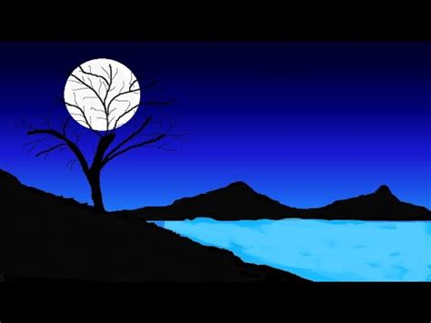 draw scenery drawing  ms paint night sky drawing  ms paint