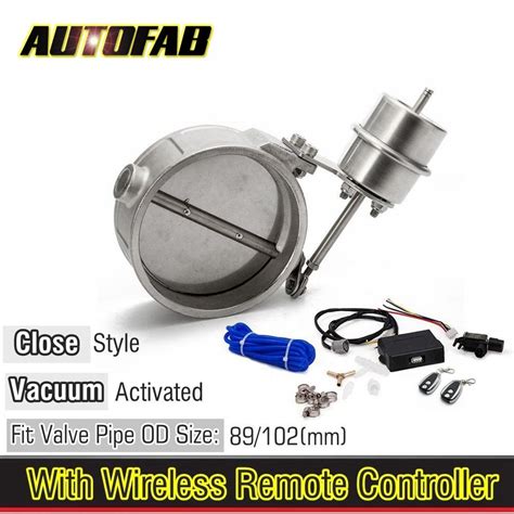 AUTOFAB Exhaust Control Valve Cutout 89mm 102mm Pipe Close Style With