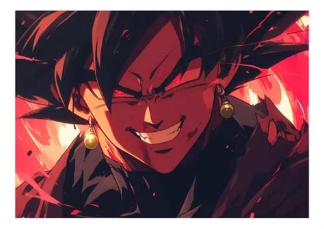 Cuadro En Metal Dragon Ball Goku Black 30x20 Cm Cuotas sin interés