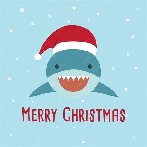 Premium Vector | A Cute shark wearing Santa Claus.