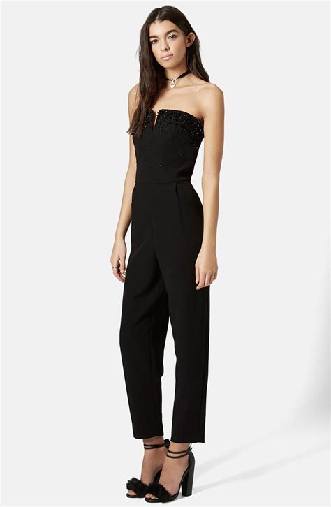 Topshop Embellished Bandeau Jumpsuit Nordstrom