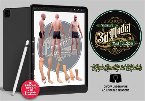 Procreate D Model Pack Male Body Bundle D Model K Premium Procreate