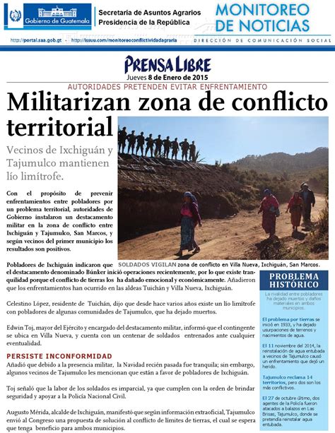 08 01 15 Militarizan Zona De Conflicto Territorial By Monitoreo De