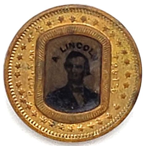 Lincoln Hamlin 1864 Ferrotype Campaign Button