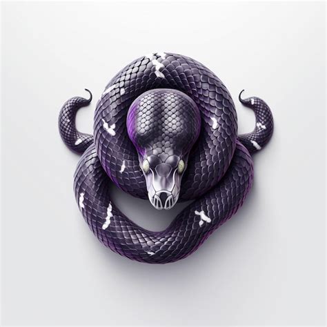 Premium Ai Image A Purple Snake With White Markings Is Wrapped Around