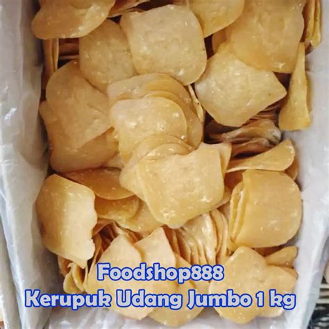 Kerupuk Udang Mentah Ukuran Besar 1 Kg Krupuk Udang Jumbo 1000gr