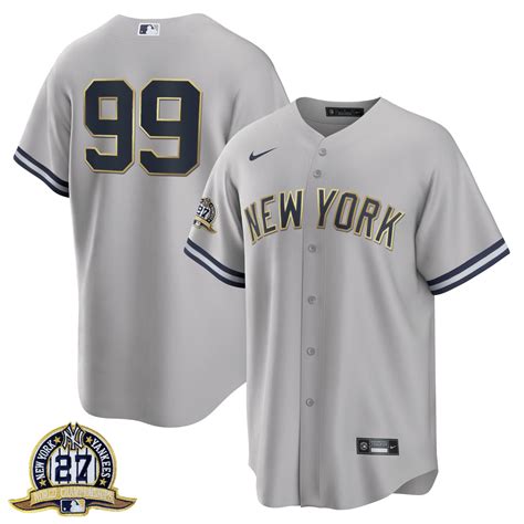 New York Yankees Aaron Judge 27 Championships Patch Jersey – All ...