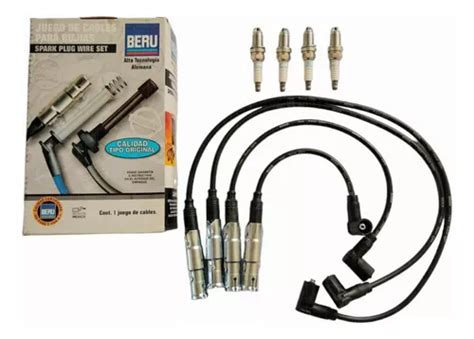 Kit 4 Cables Beru Vw 4 Bujías 3 Electrodos Ngk Jetta A4 2 0 Envío gratis