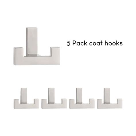 SARIHOSY 5Pcs Silver Double Wall Hook Coat Hook For Kitchen Bathroom